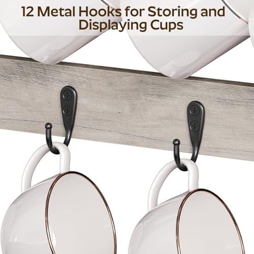 YATINEY Coffee Mug Holder Stand, 3 Tier Mug Tree Rack, Hanging 12
