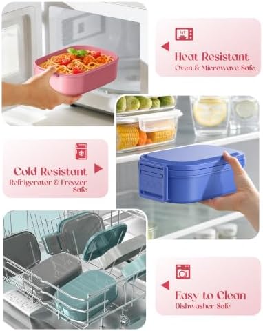 Bento Lunch Box, 65 oz 3-Tier Stackable Lunch Container, Adjustable