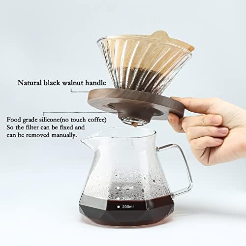 Lalord Pour Over Coffee Dripper with 100 pcs Size 02 Paper Filter