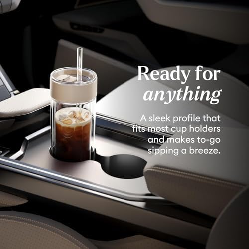 Ember Cold Tumbler 16 oz – Insulated Glass Iced Coffee Cup with Straw