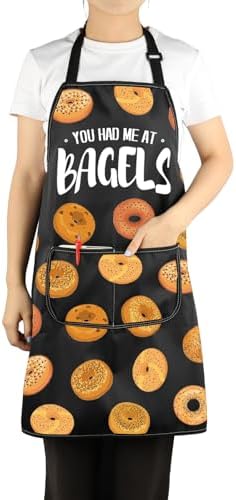 VAMSII Bagel Lover Gift You Had Me At Bagels Apron With Pockets Bagel