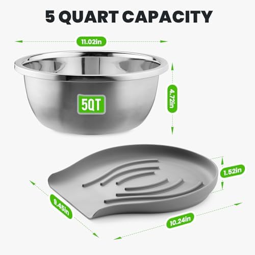 304 Stainless Steel Colander with Food-Grade Silicone Self-Draining