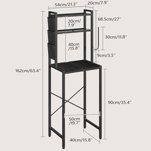MAHANCRIS 3-Tier Microwave Stand with Mini Fridge Shelf