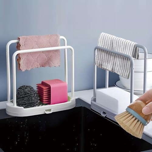 Kitchen Cloth Rack, Double-Layer, Beige