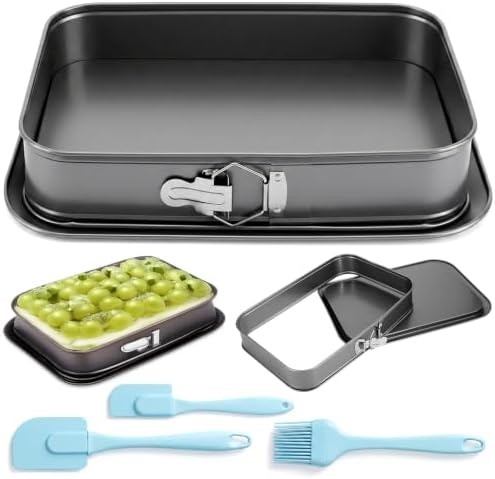 Non Stick Springform Pan, 14.17 x 9.4 Inch Rectangle Cheesecake Pan