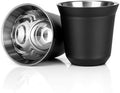 RECAPS 80ml Stainless Steel Espresso Cups Set (Black)
