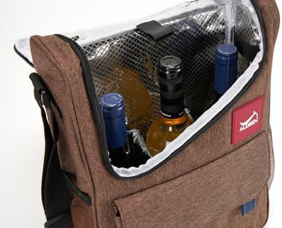 Insulated Wine Cooler Bag Set with 2 Stainless Steel Tumblers