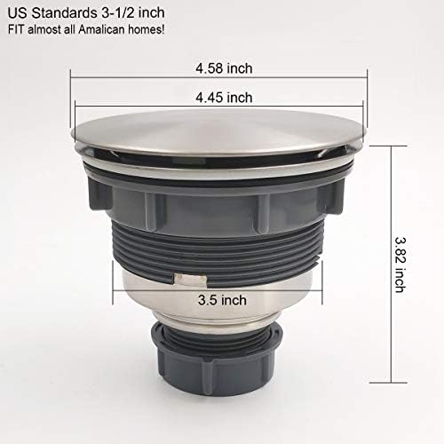 GZILA 3.5" Kitchen Sink Drain Strainer Assembly Kit with Stopper