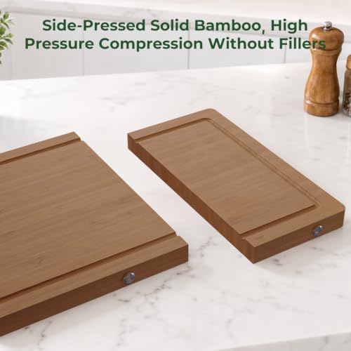 Glue & Formaldehyde-Free,Large Bamboo Cutting Board for Kitchen