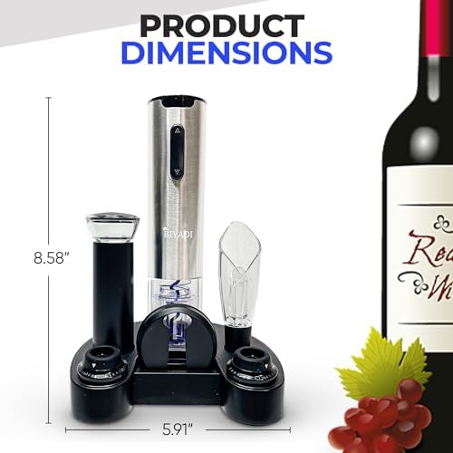 Electric Wine Opener Set with 6-in-1 Accessories, Automatic Corkscrew