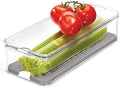 iDesign Produce Refrigerator Bin with Lid, 15.72" x 6.32" x 3.76"