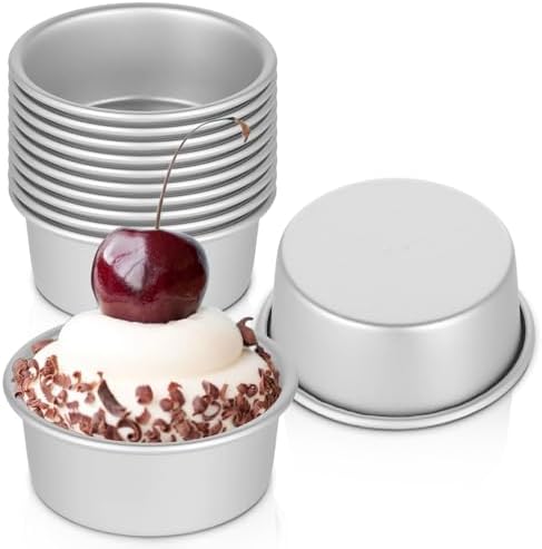 12 Pcs 4 Inch Round Cake Pans, Nonstick Aluminum Mini Cake Pans for