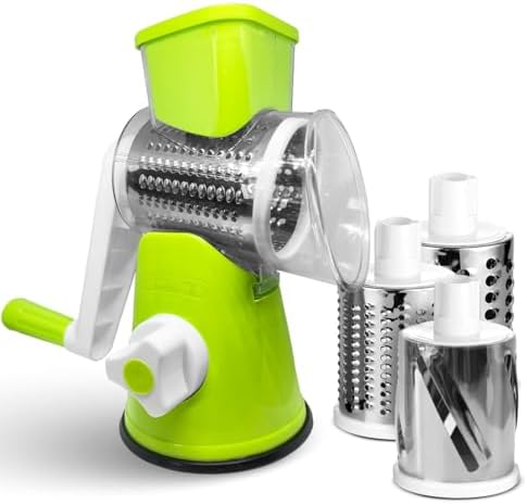 3-in-1 Rotary Cheese Grater with Suction Base