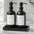 Glass Kitch Soap Dispenser Set,Matte Black