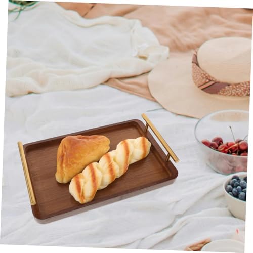 Wooden Tea Tray Rectangular Serving Tray with Handle