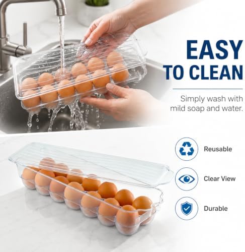 14-Egg Clear Refrigerator Holder with Lid