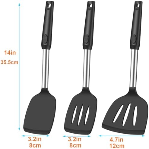 KLAQQED Spatula Set Silicone Heat Resistant for Nonstick Cookware