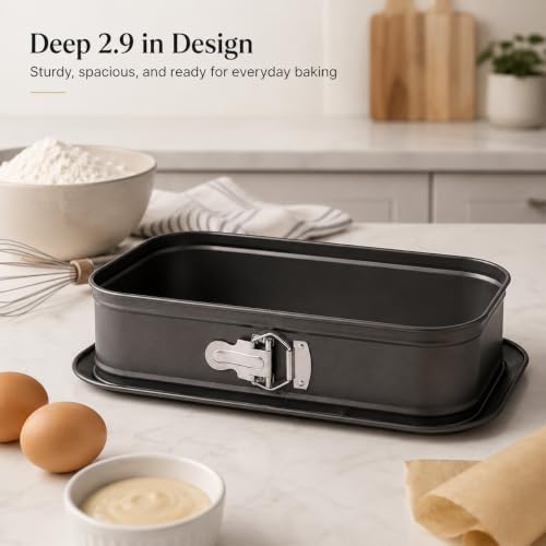 2 PCS Rectangle Cake Pan, 14 x 9 Inch Springform Cheesecake Pan