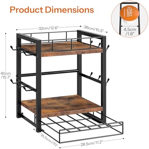 HOOBRO Coffee Mug Cup Holder, Tree Bar Station Organizer for
