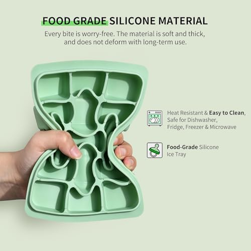 Ice Cube Trays with Lid, 2 Packs 30 Cubes Durable Stackable Flexible