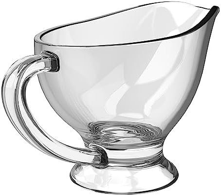 RONDURE SET OF 2 Glass Gravy Boat - 7 oz with Handle Creamer Pitcher