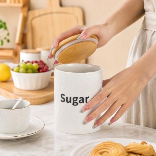 Peohud 3 Pack Ceramic Kitchen Canister Set, 29oz Airtight Food Storage