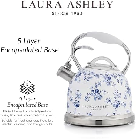 Laura Ashley China Rose Whistling Tea Kettle