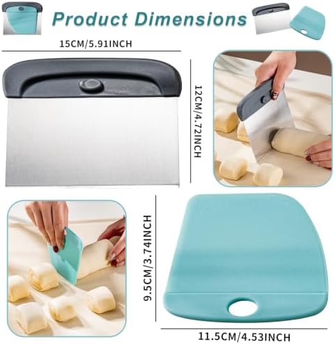 2 in 1 Dough Scraper and Bench Cutter for Kitchen Baking