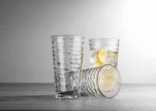 Glaver's Drinking Glasses Set of 4 Highball Glass Cups, 17 Oz. Basic