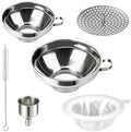 5 Pack Stainless Steel Canning Funnel Set, Wide Mouth Funnel for Mason