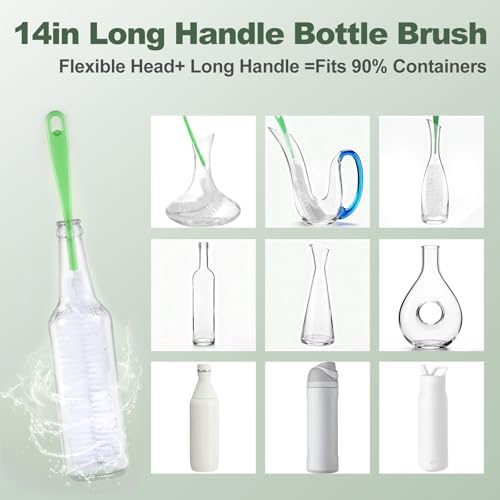 XYFuuee 5Pcs Water Bottle Cleaner Brush Set 5 in 1 Cup Straw Cleaning