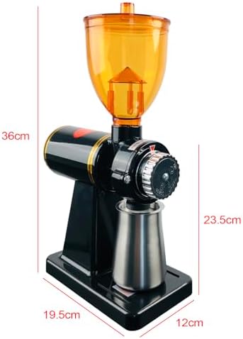 Flat Burr Coffee Grinder, 8 Grind Settings, Black