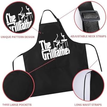 Funny Aprons For Men,Black Apron With Pockets Mens,Perfect For Kitchen