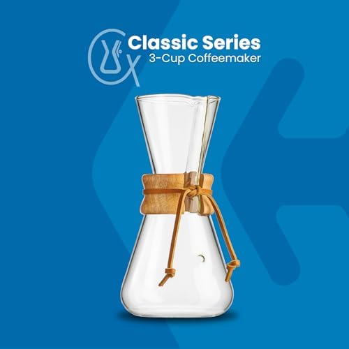 Chemex Pour-Over Glass Coffeemaker, 3-Cup