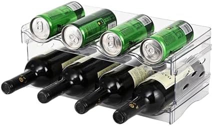 Acrylic Wine Rack for 8 Bottles/Cups - Freestanding Clear Modern