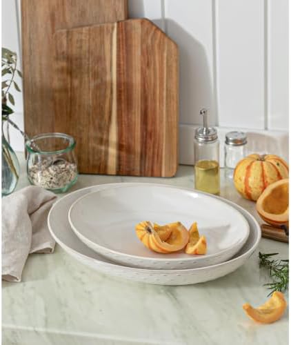 Ceramic Serving Bowls Set of 2, Serving Platters for Entertaining, Diamond