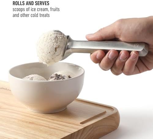 Calphalon Prime Ice Cream Scoop, Stainless Steel Solid Scoop with