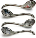 Soup Spoons Set of 4 Ceramic Japanese Soup Spoon Porcelain Asian Soup