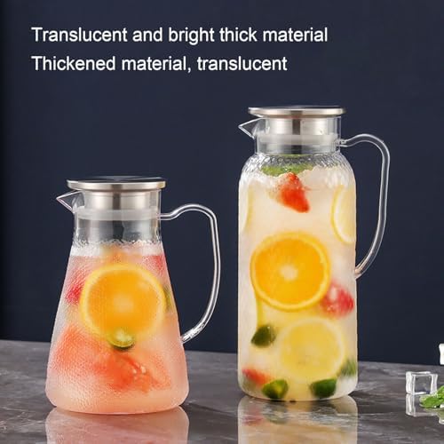 EVGATSAUTO Acrylic Water Pitcher 1500ml with Lid and Handle, Heat Up