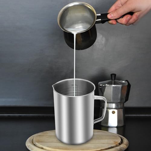 Kichwit Large Stainless Steel Measuring Cup, 34oz / 1000ml / 4 Cups
