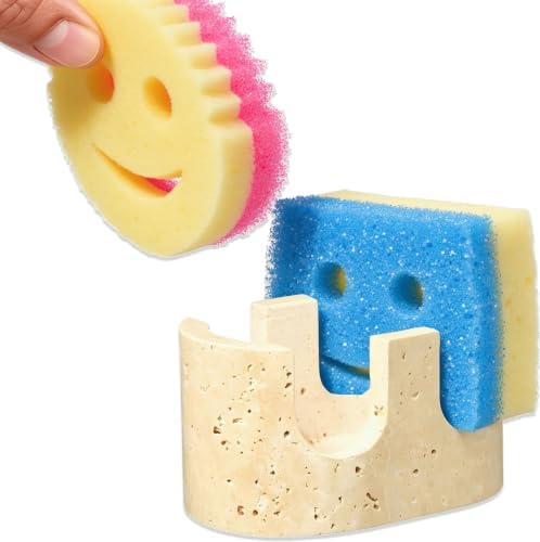 Italy Travertine 2-Slot Sponge Holder for Kitchen Sink