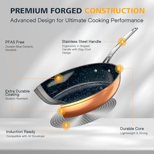 Nuwave 3-Piece 8”, 10”, 12” Forged Lightweight Frying Pan Set, Cozy
