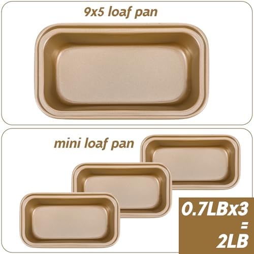 12Pc Mini Loaf Pans for Baking,6.1x3.3x1.7“ Nonstick Carbon Steel
