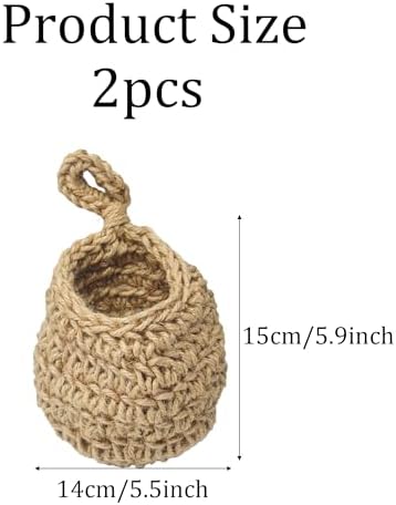 2Pcs Hanging Fruit Baskets for Kitchen, Boho Wall Hanging Baskets with
