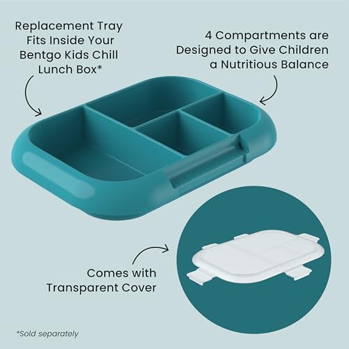 Bentgo Replacement Tray Chill Kids Lunch Box - Reusable 4-Compartment