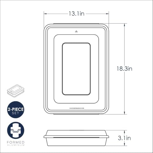 13x18 in. Aluminum Baking Pan with Lid, Deep Half-Sheet, Baking &