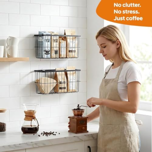 2Pack Cabinet Door Organizer, Self-Adhesive Lid Storage Box for