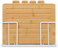 Bamboo Cutting Board Set with White Holder, 4 Labeled Boards