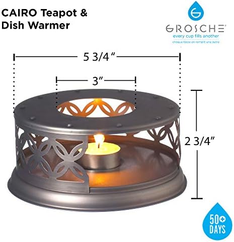 GROSCHE Cairo Teapot Warmer with Tea Light Candle, Universal Stand