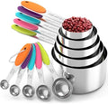 TILUCK Nesting Measuring Cups and Spoons Set, Stainless Steel with